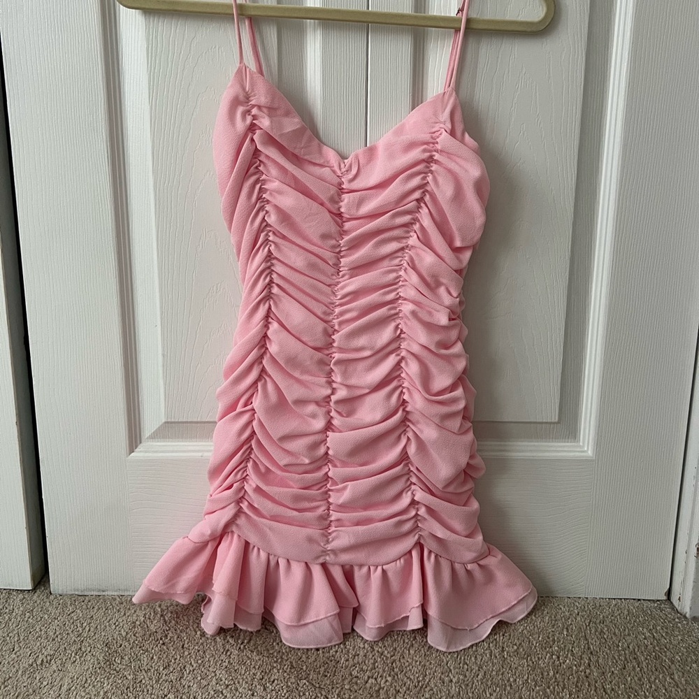 Pink mini dress
